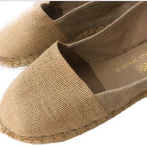 Maison Scotch Beige Leather Espadrilles